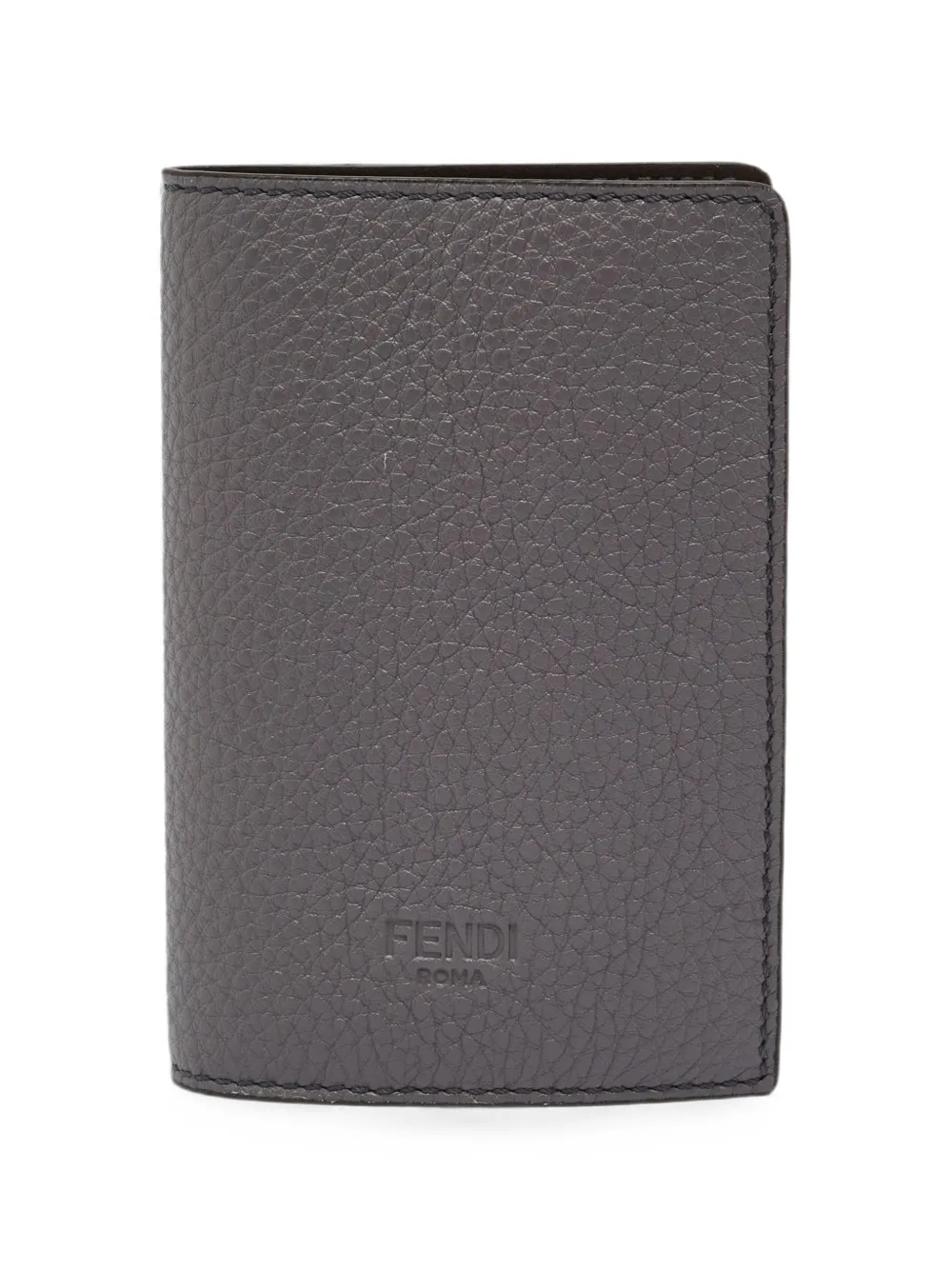Pre-owned Fendi Logo Passport Holder In Grey