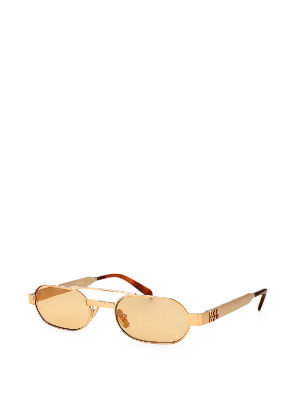 Miu Eyewear Zonnebril met geometrisch montuur Goud