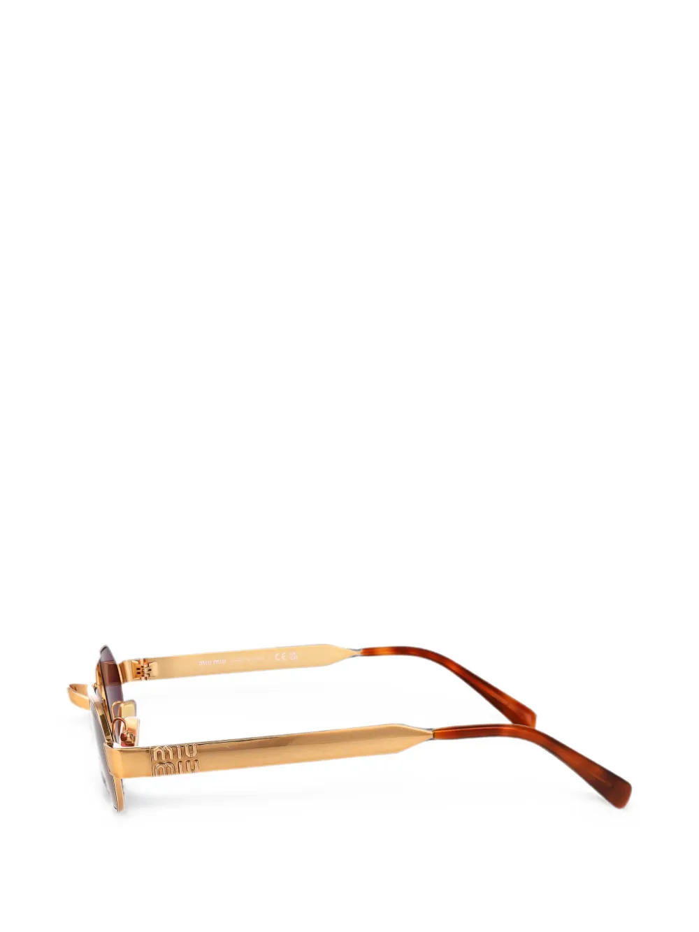 Miu Eyewear Zonnebril met geometrisch montuur Goud
