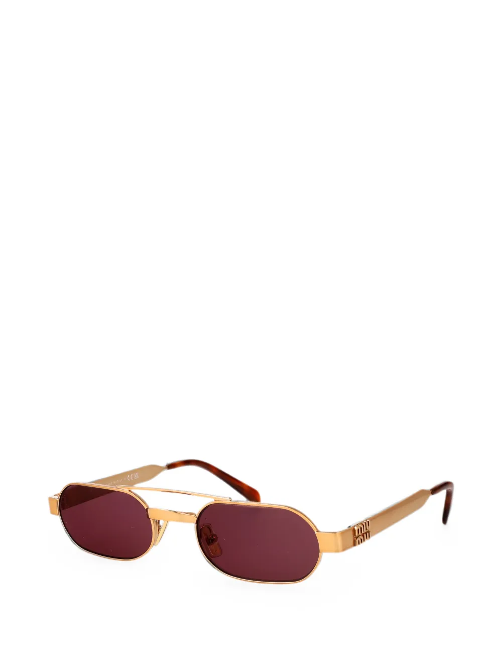 Miu Eyewear Zonnebril met geometrisch montuur Goud