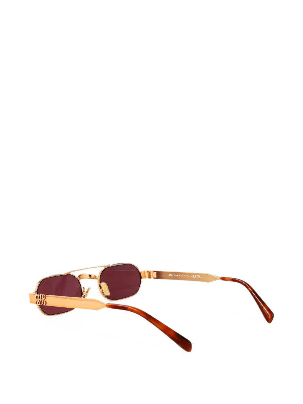 Miu Eyewear Zonnebril met geometrisch montuur Goud