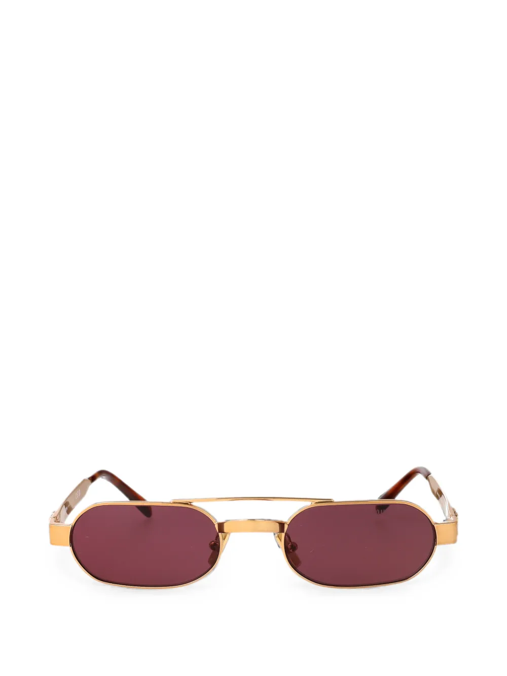 Miu Miu Eyewear logo-plaque geometric-frame sunglasses - Oro
