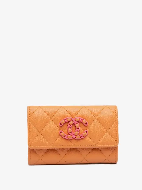 CHANEL Pre-Owned 2021-2026 Quilted Caviar 19 Flap card holder