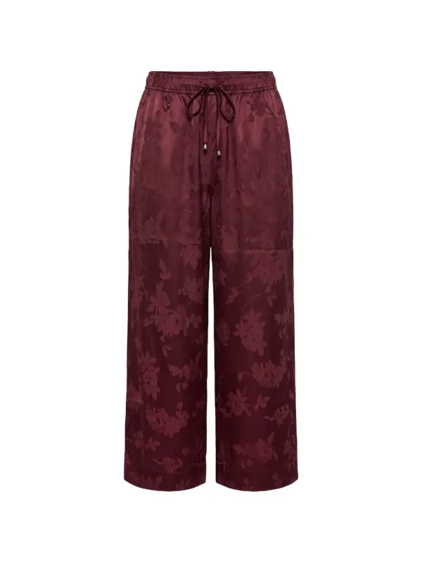 Ganni Floral-motif Trousers in Red