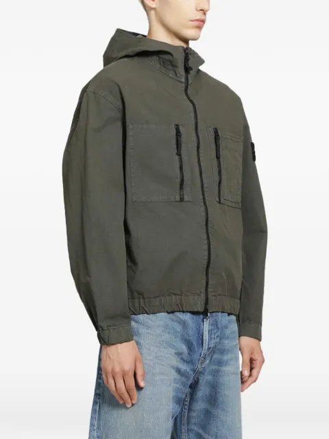 Stone Island logo-patch hooded jacket
