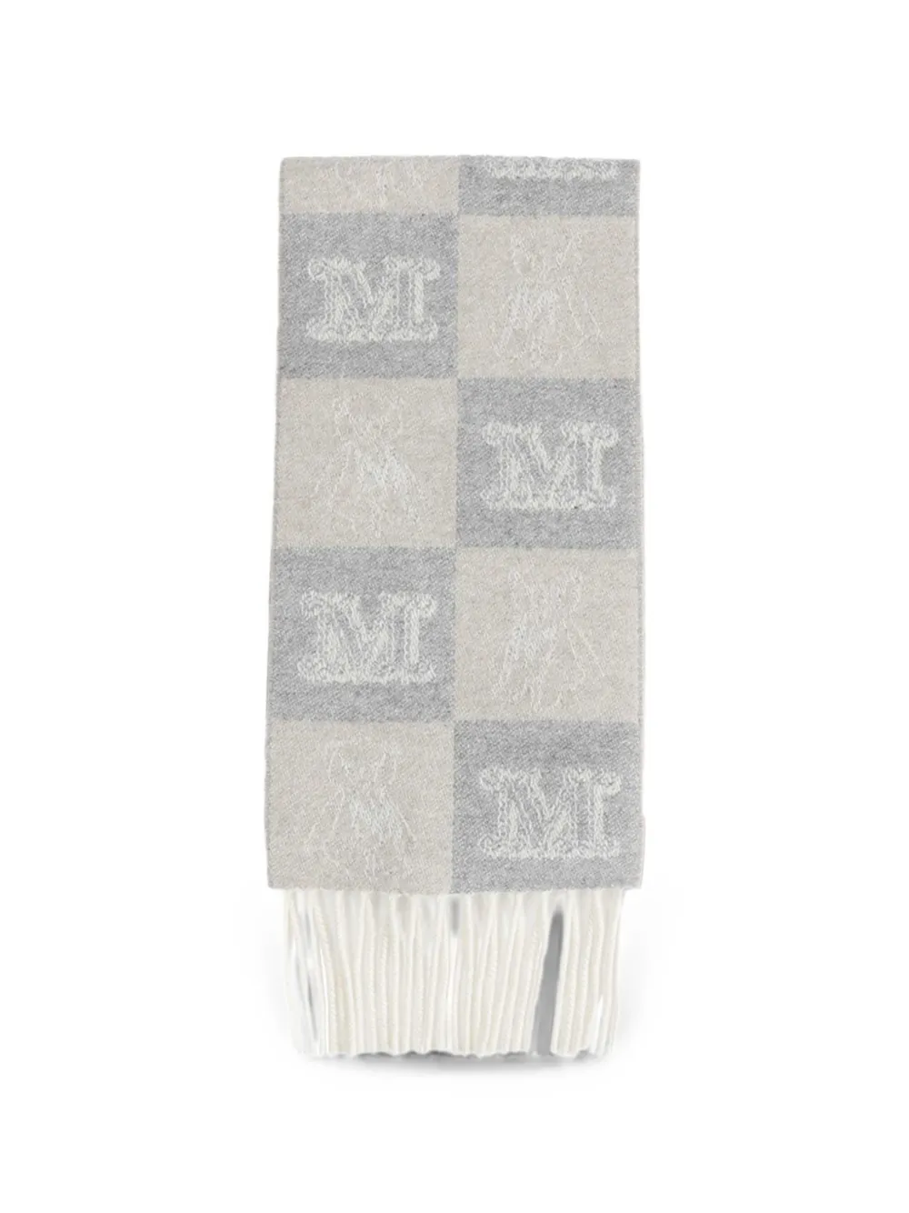 Max Mara checkered monogram scarf - Grigio