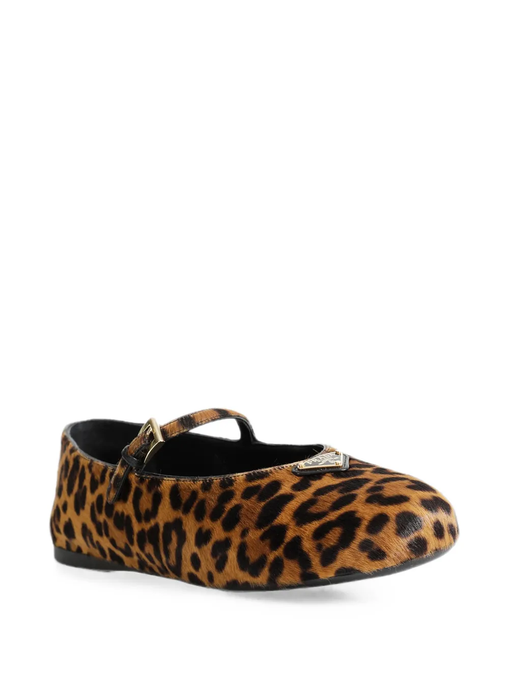 Prada leopard-print buckle-strap ballet flats Bruin