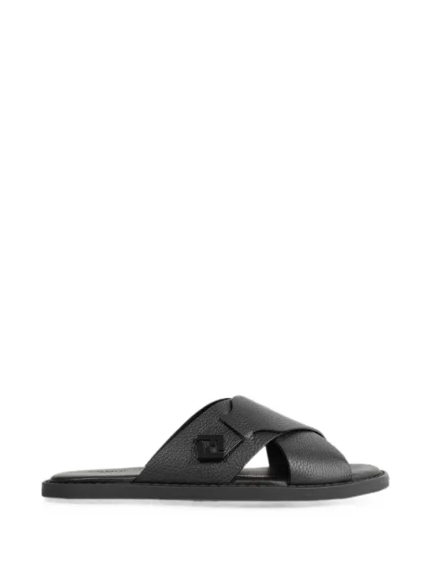 FENDI FF logo crossover strap sandals