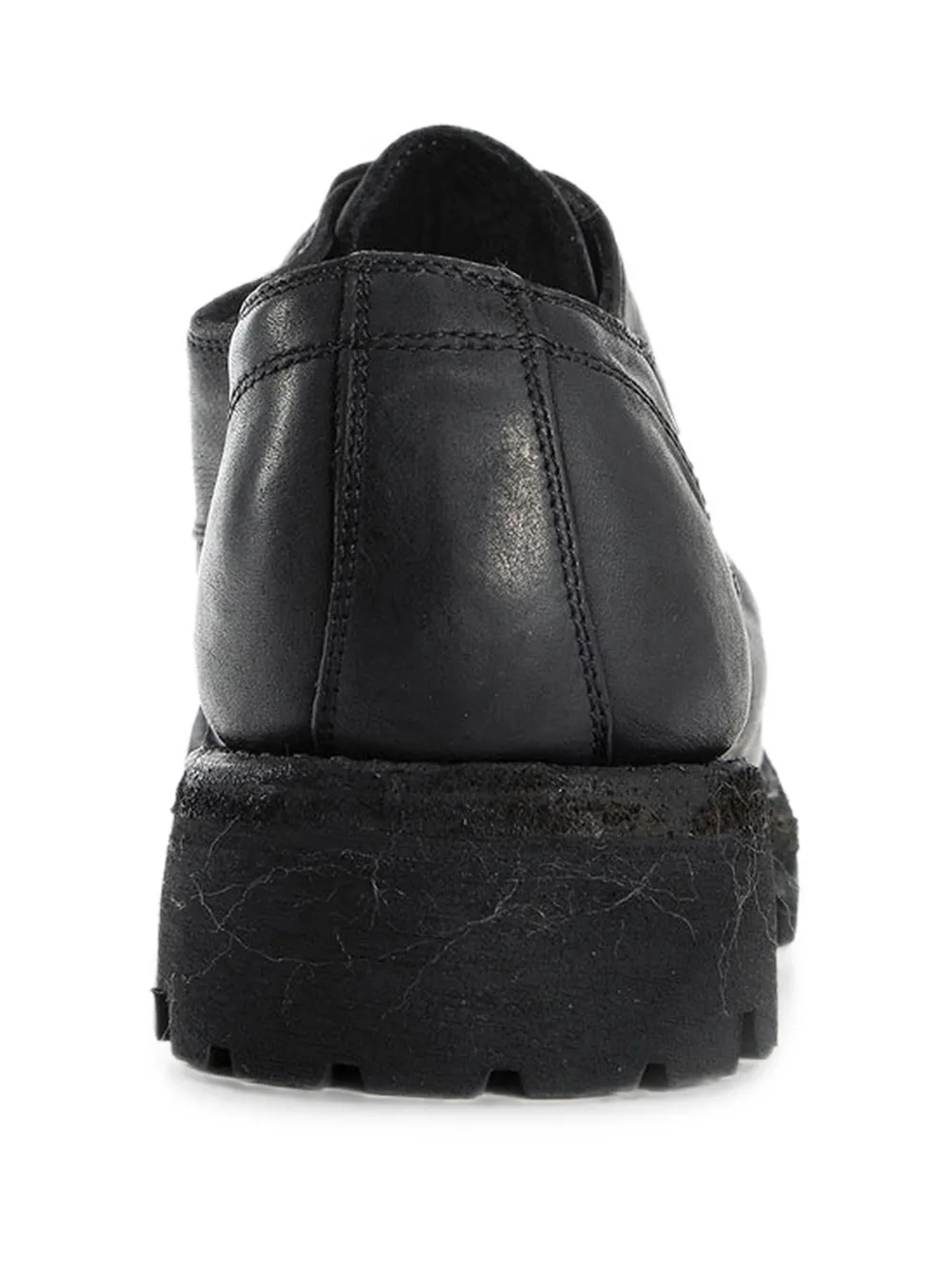 Guidi leather lug-sole derby shoes Zwart