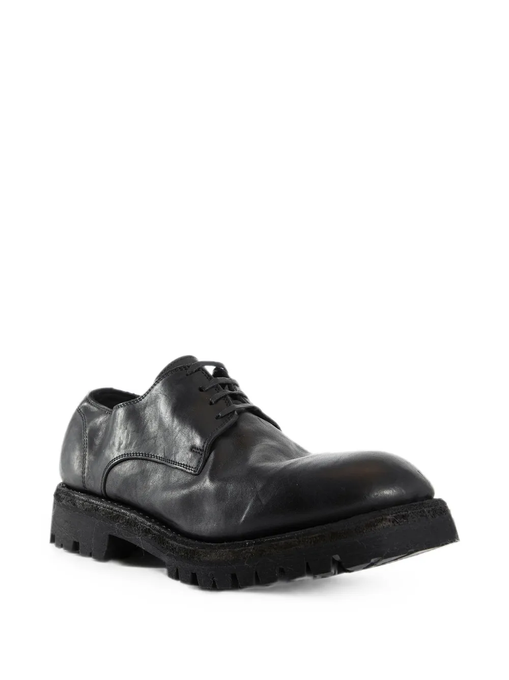Guidi leather lug-sole derby shoes Zwart