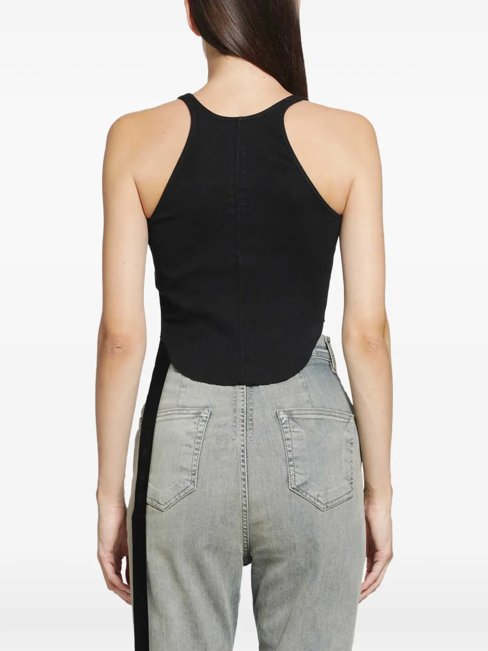 Rick Owens DRKSHDW Asymmetrische cropped tanktop Zwart
