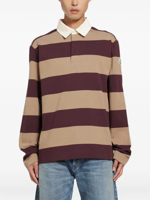 Moncler striped long-sleeve polo shirt