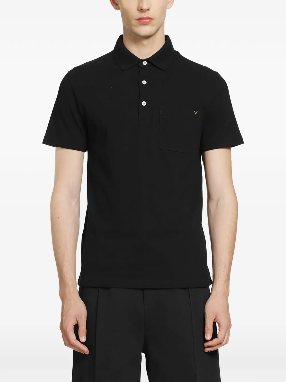 Valentino Garavani VLogo pocket COTTON polo shirt - Nero