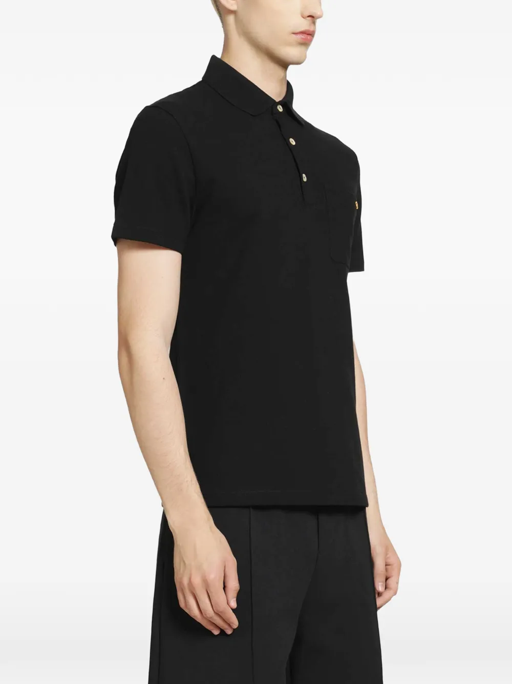 Valentino Garavani VLogo katoenen poloshirt met zak Zwart