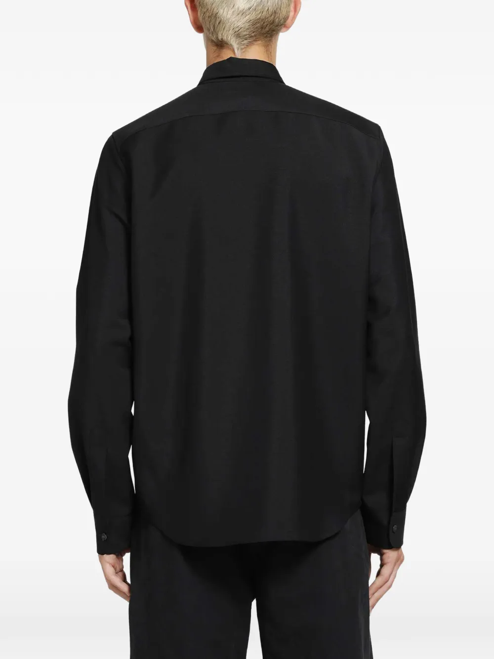Jil Sander Canvas overhemd van wol-mohair Zwart