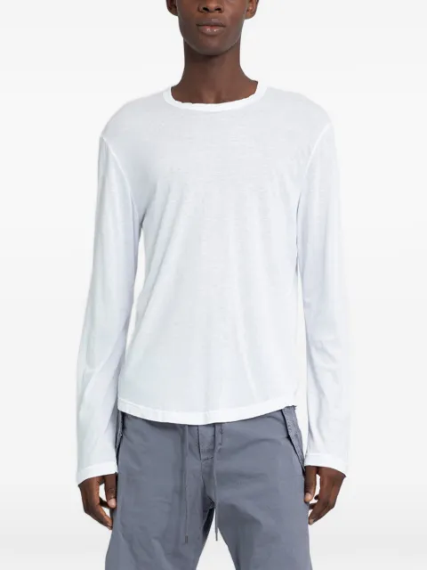 James Perse camiseta Shirttail de algodón de manga larga