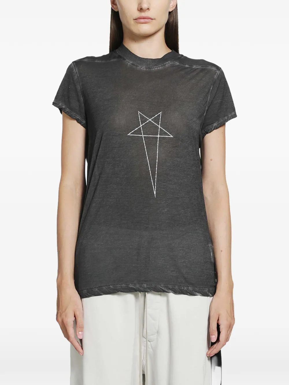 Rick Owens DRKSHDW Small Level pentagram-print T-shirt - Grigio