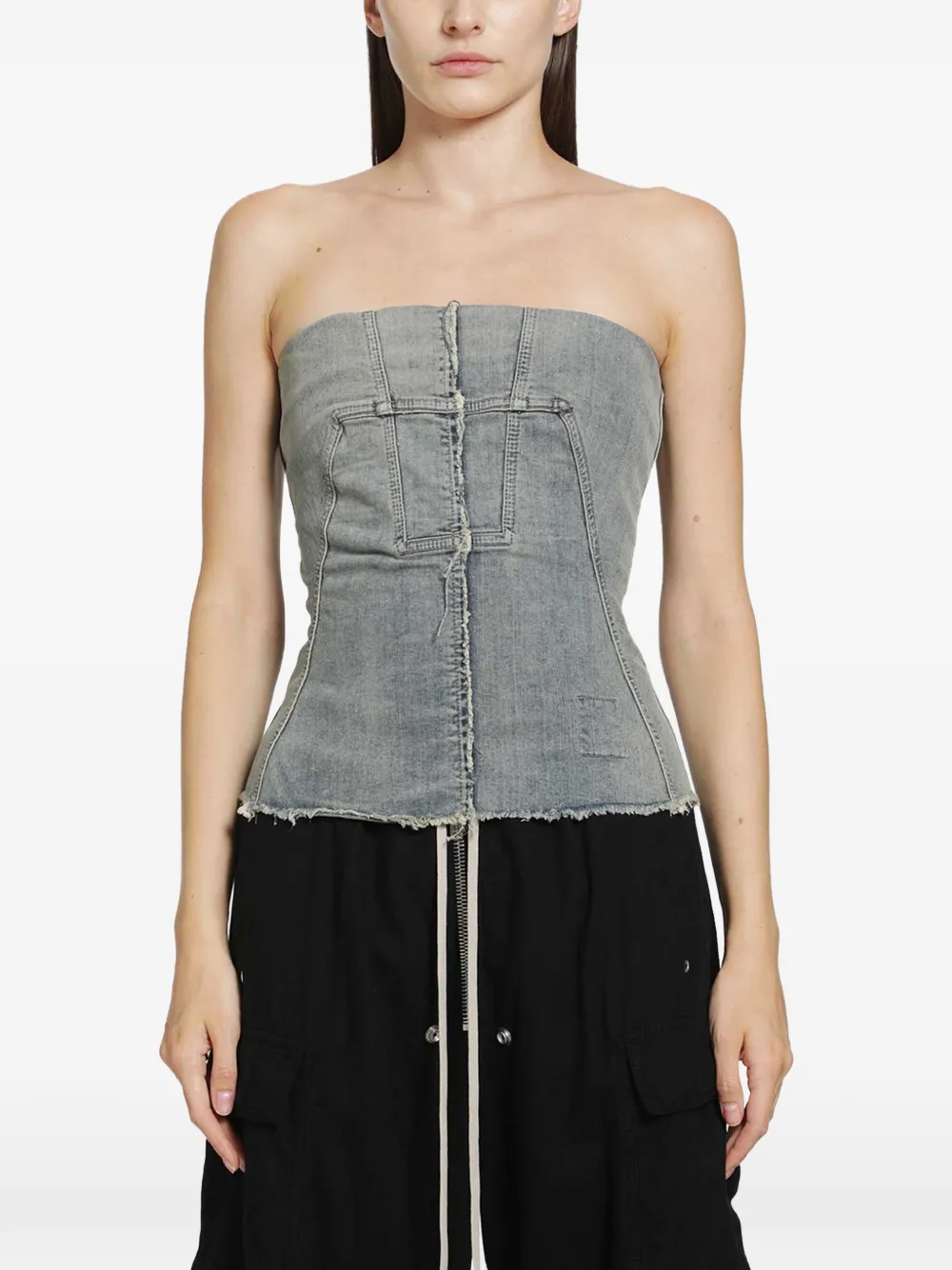 Rick Owens DRKSHDW splintered bustier top - Blu