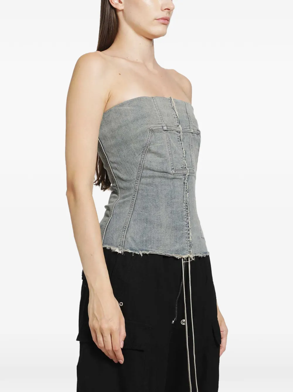 Rick Owens DRKSHDW Bustier top met spatten Blauw