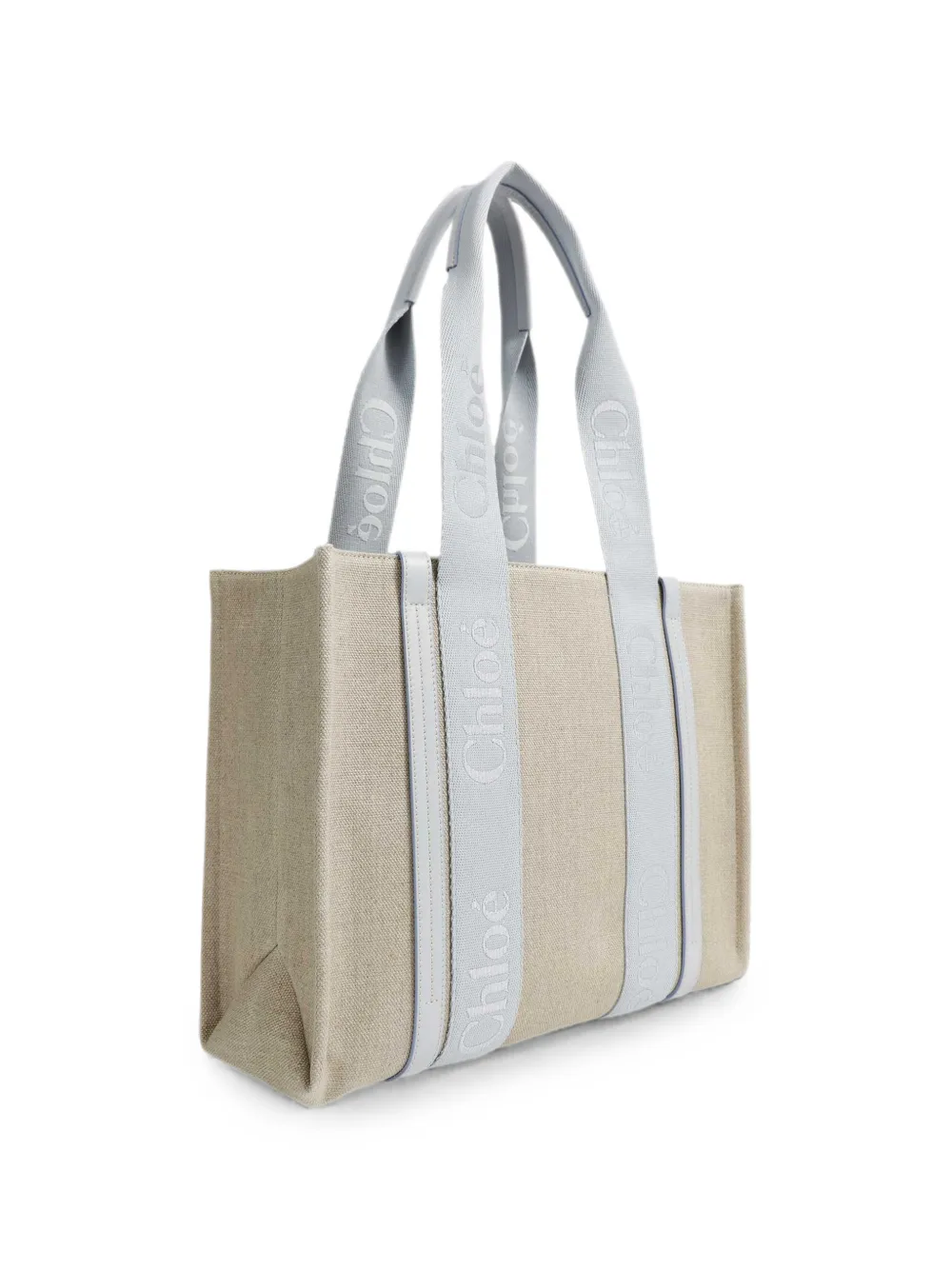 Chloé Woody shopper met geborduurd logo Beige