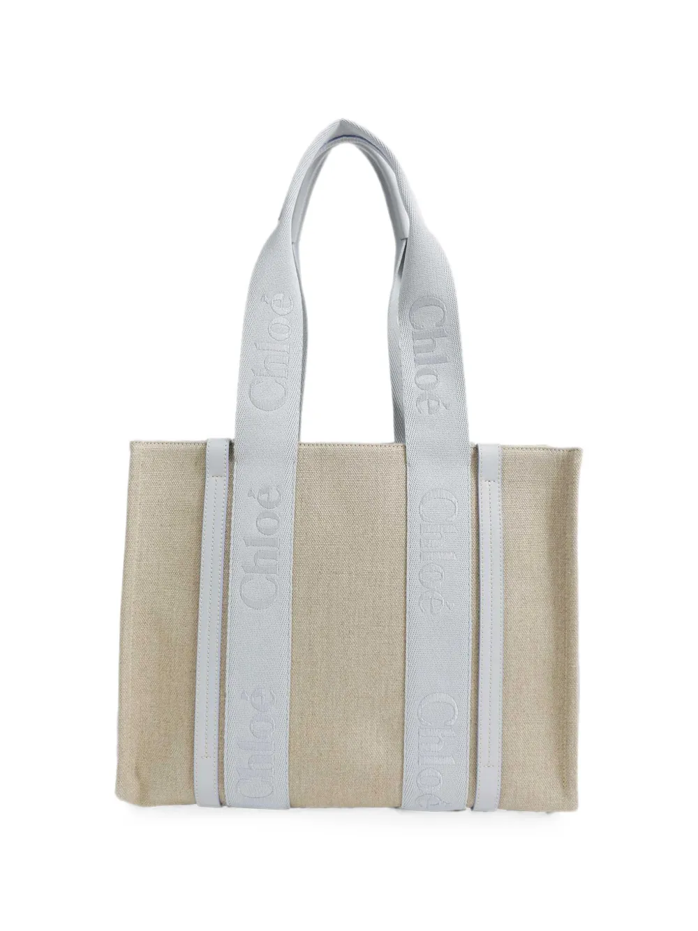 Chloé Woody shopper met geborduurd logo Beige