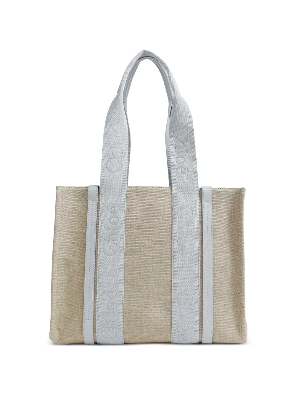Chloé Woody logo-embroidered tote bag - Nude