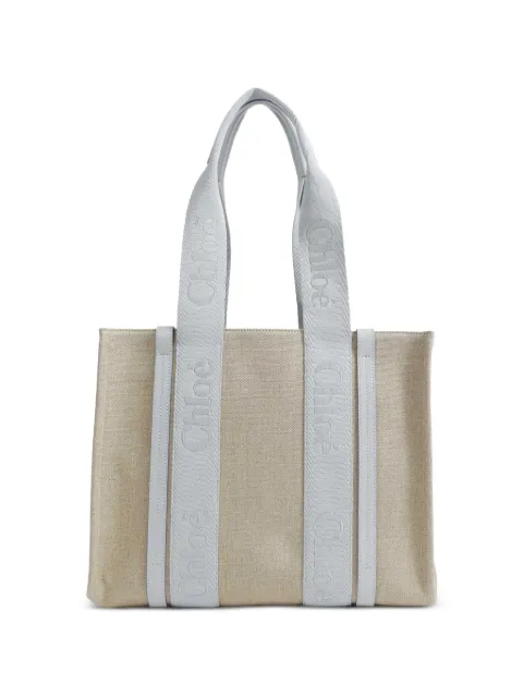 Chloé Woody logo-embroidered tote bag