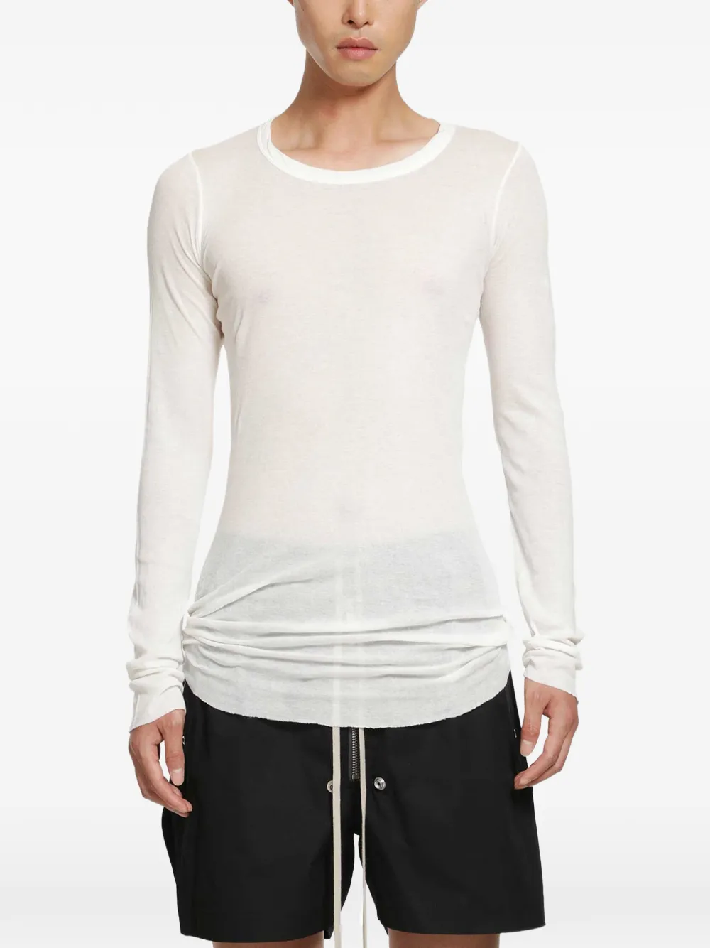 Rick Owens RIB LS T-shirt - Bianco