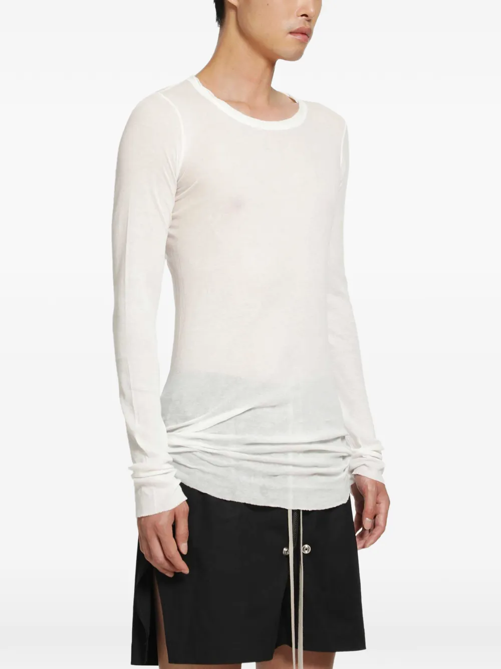 Rick Owens Rib LS T-shirt Wit