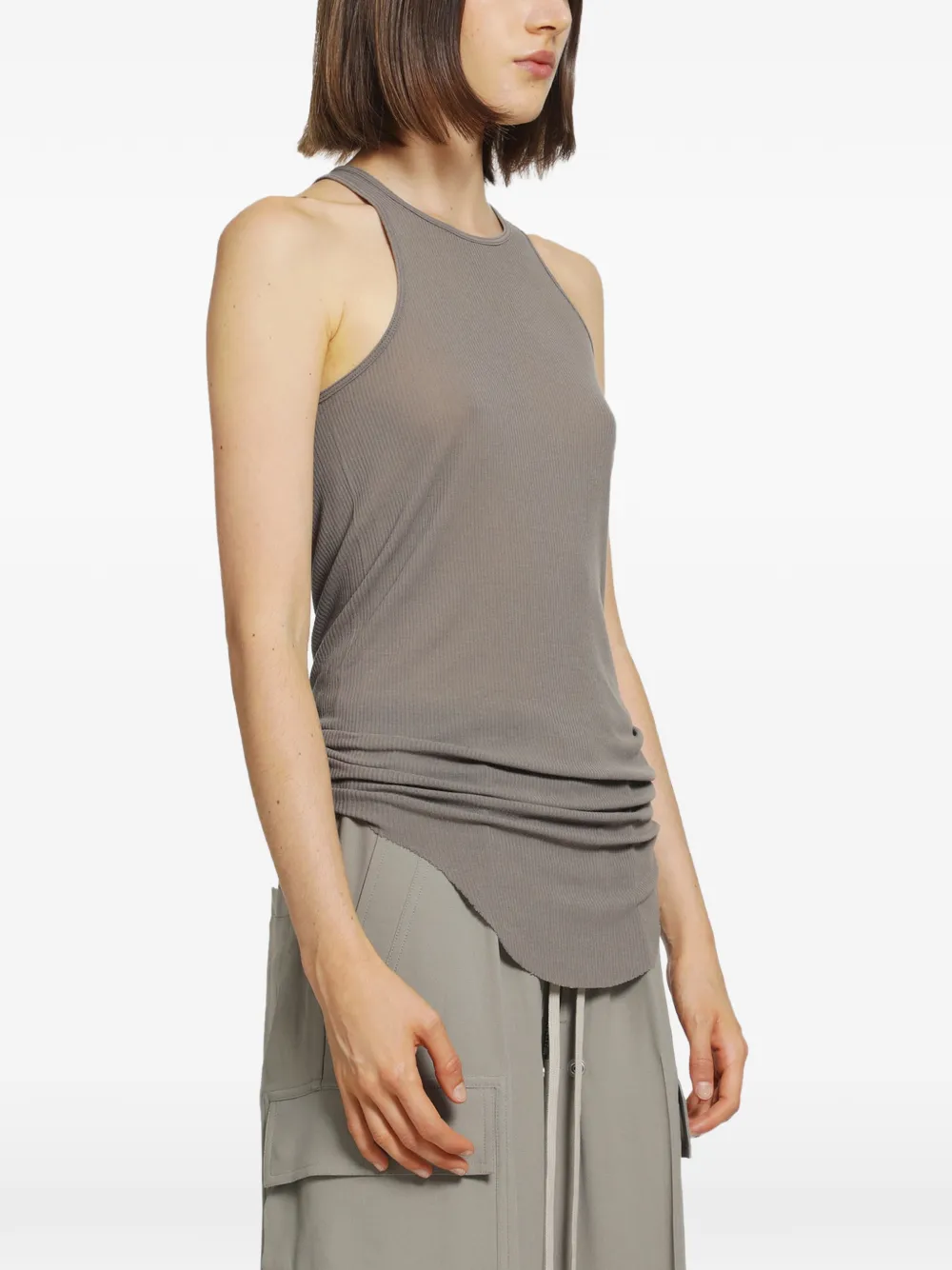 Rick Owens Tower geribbelde katoenen tanktop Bruin