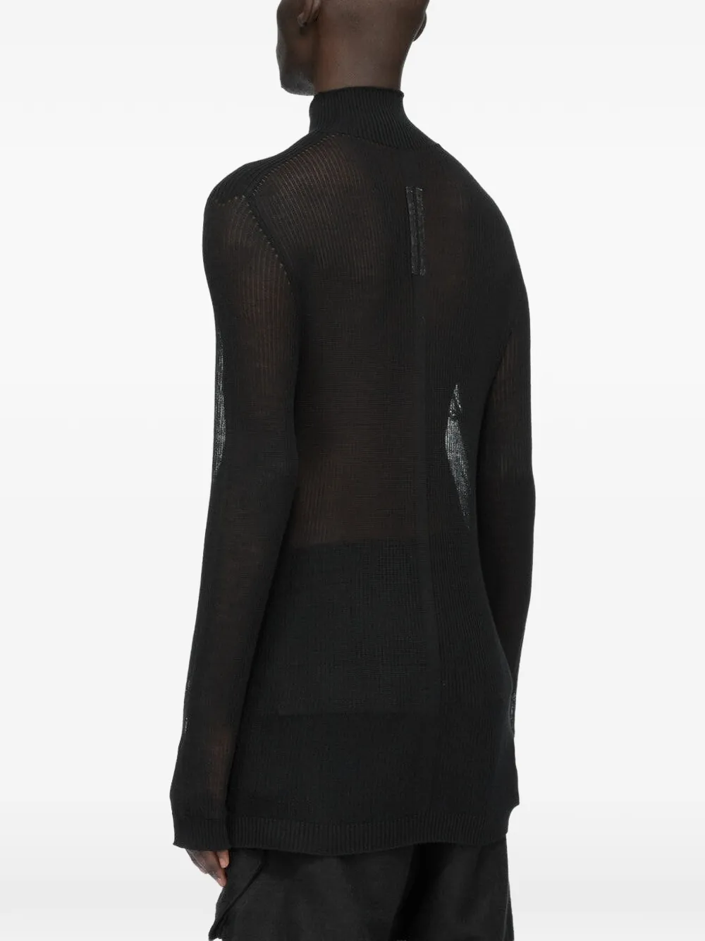 Rick Owens Tower geribbelde kasjmier trui Zwart
