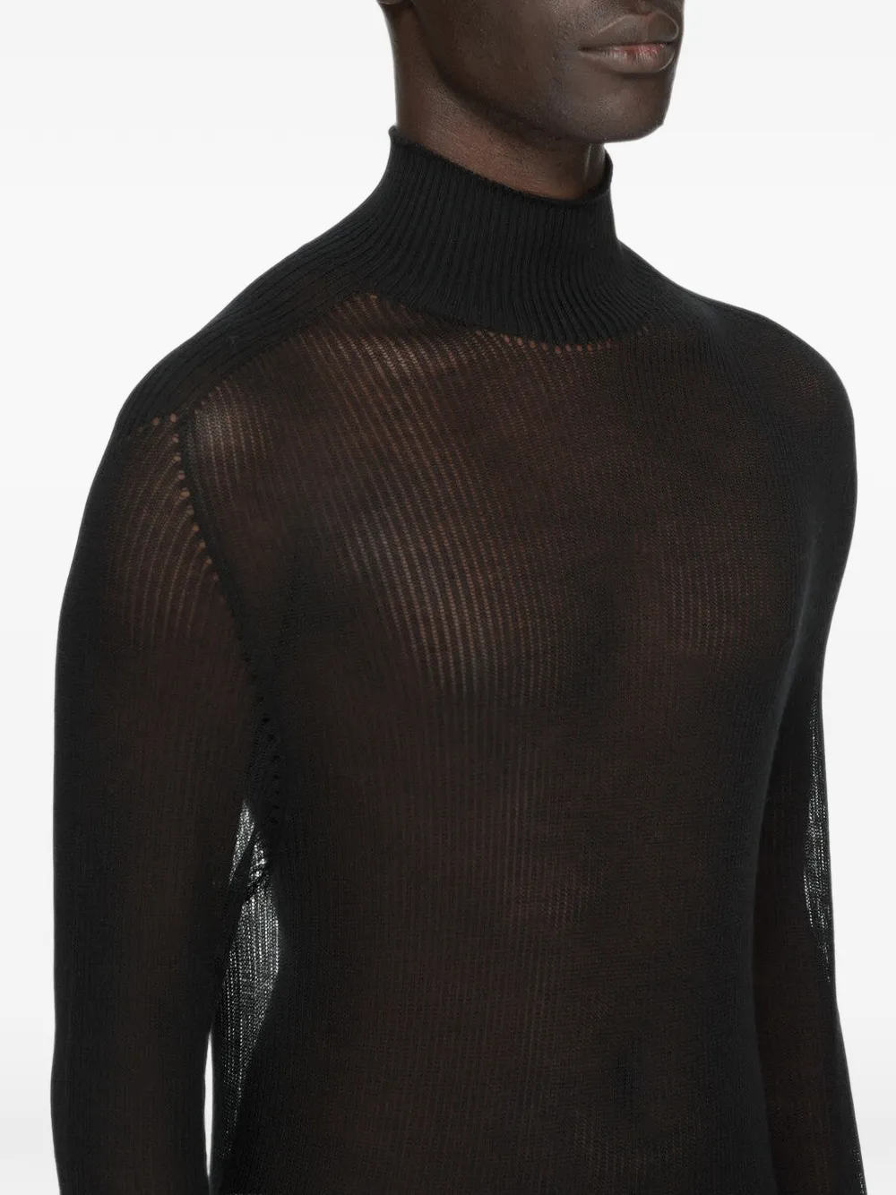Rick Owens Tower geribbelde kasjmier trui Zwart