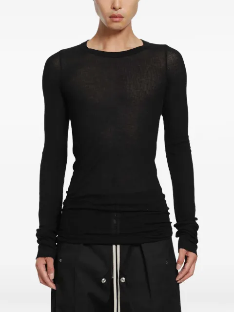 Rick Owens Tower ribbed-knit long-sleeve T-shirt
