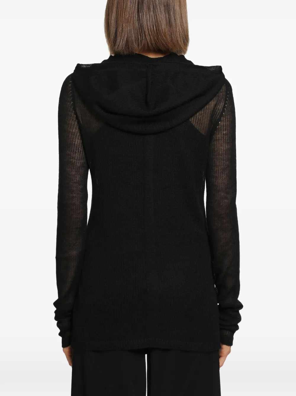 Rick Owens Ribgebreid kasjmier T-shirt met lange mouwen Zwart