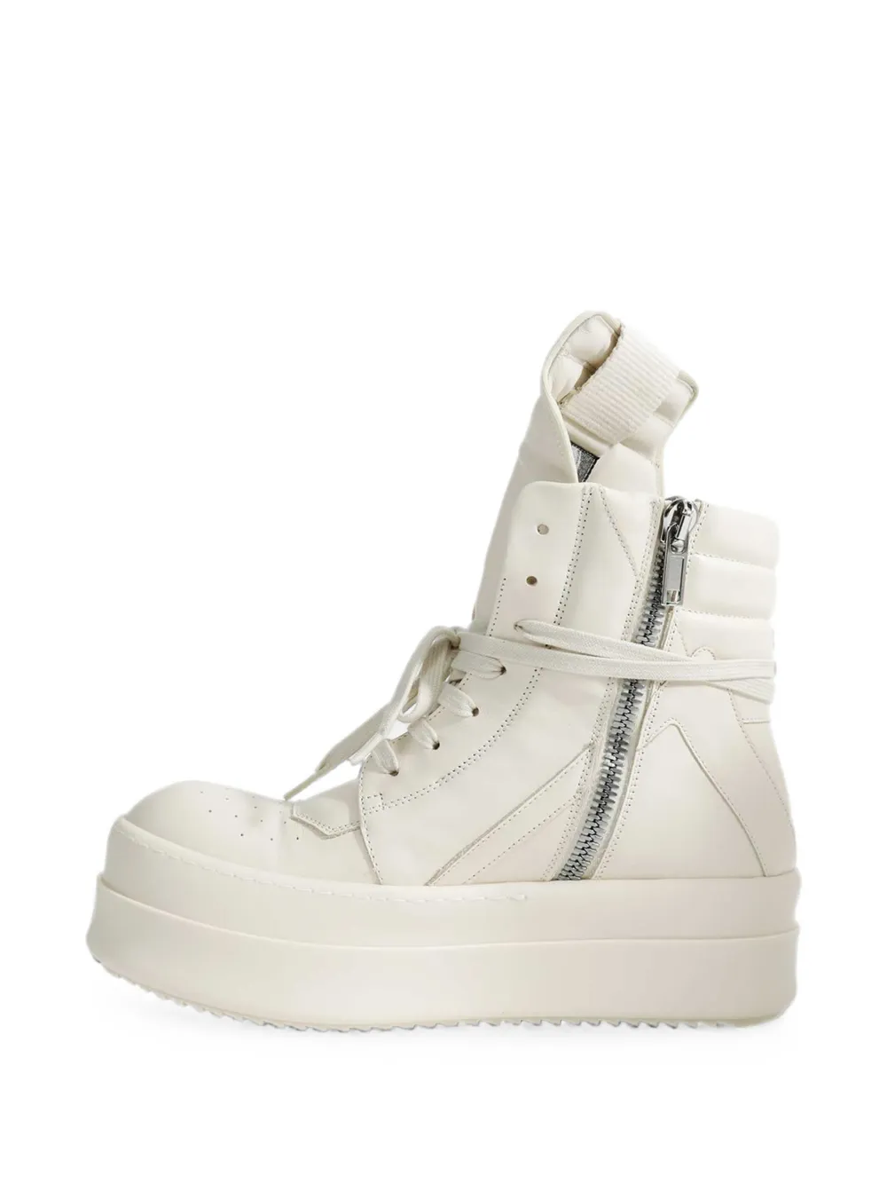 Rick Owens Mega Bumper Geobasket zip-up sneakers Wit