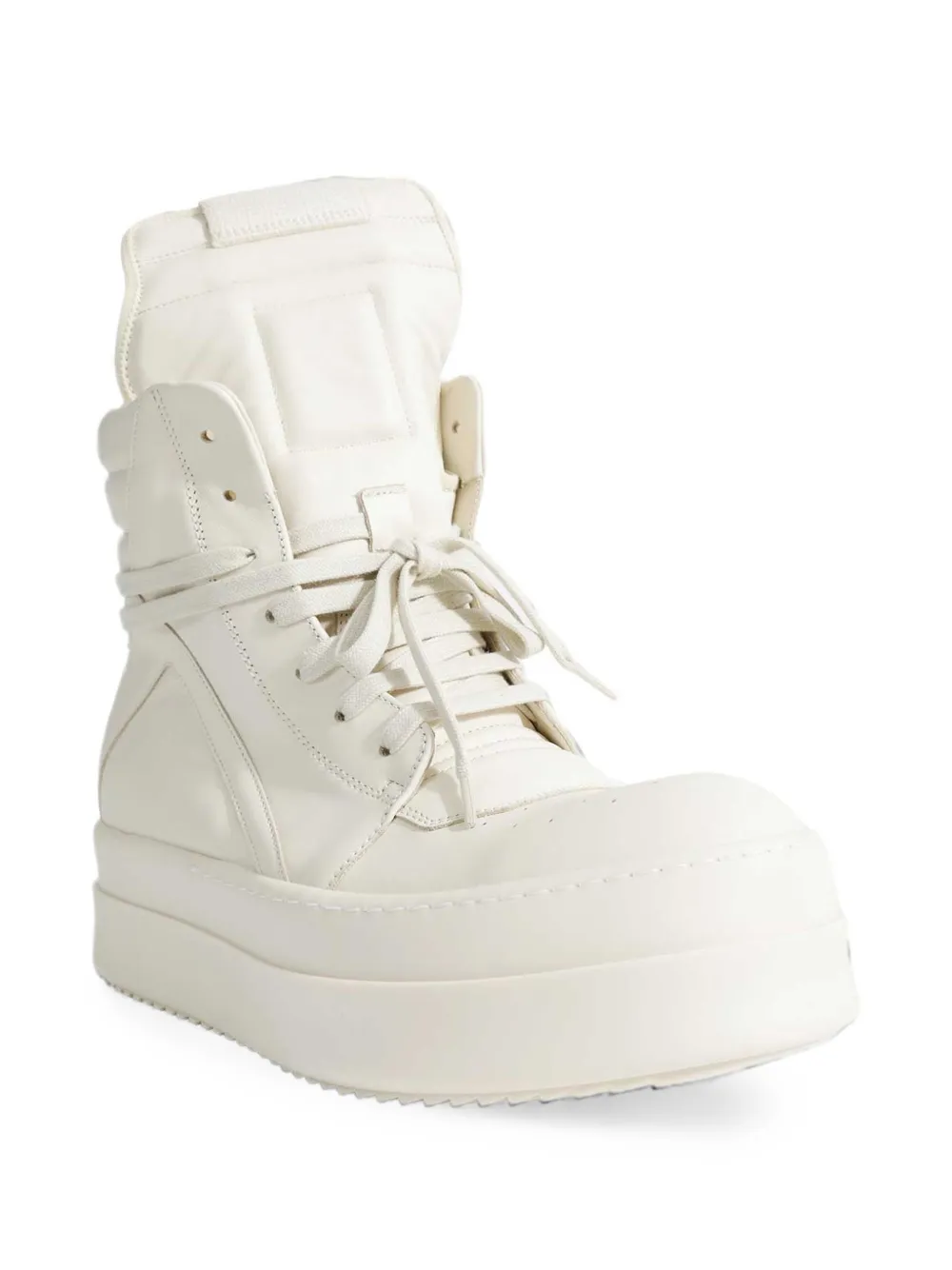 Rick Owens Mega Bumper Geobasket zip-up sneakers Wit