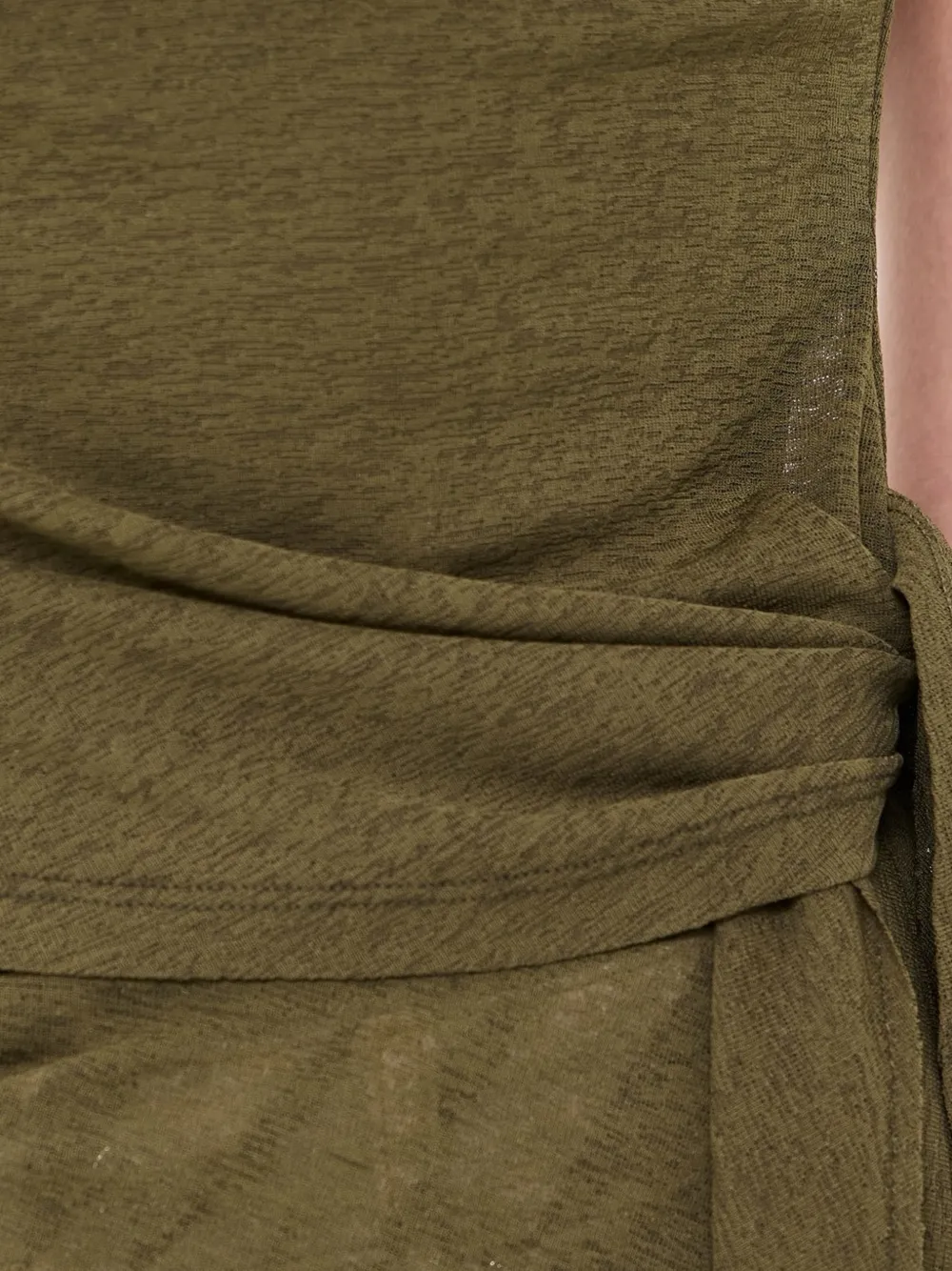 GANNI Marl mesh tanktop met strikgeknoopt detail Groen