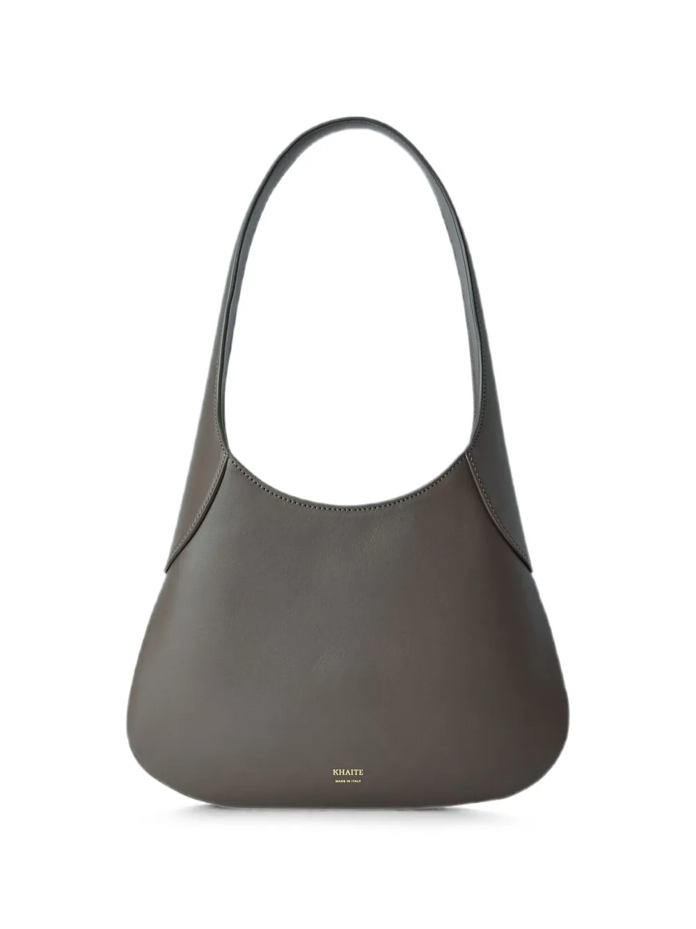 KHAITE curved leather tote bag - Marrone