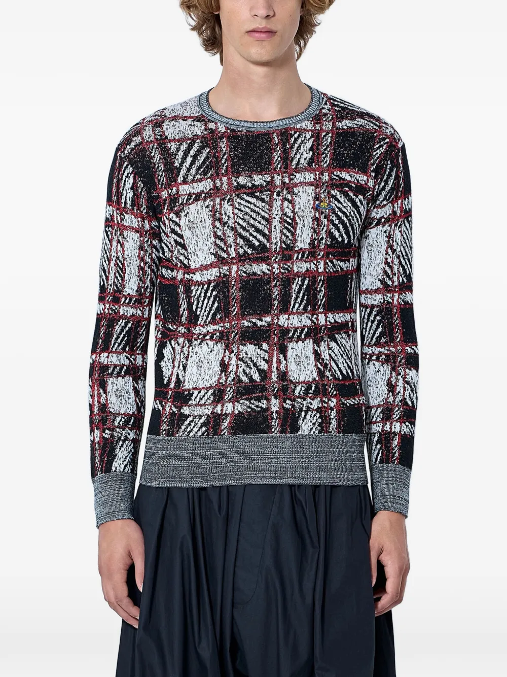 Vivienne Westwood check-pattern piqué sweater - Nero