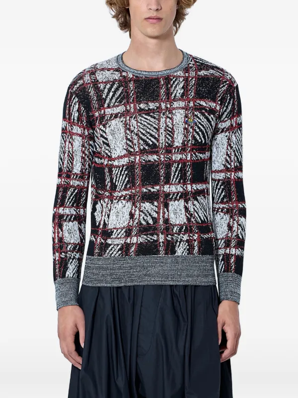 Vivienne Westwood Check-pattern Piqué Sweater in Black