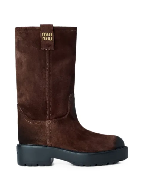 Miu Miu round-toe suede boots