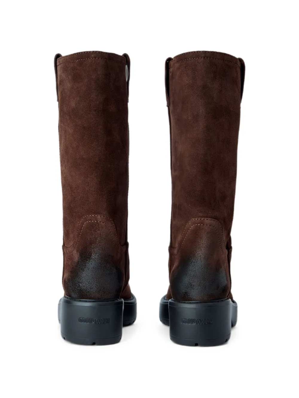 Miu round-toe suede boots Bruin