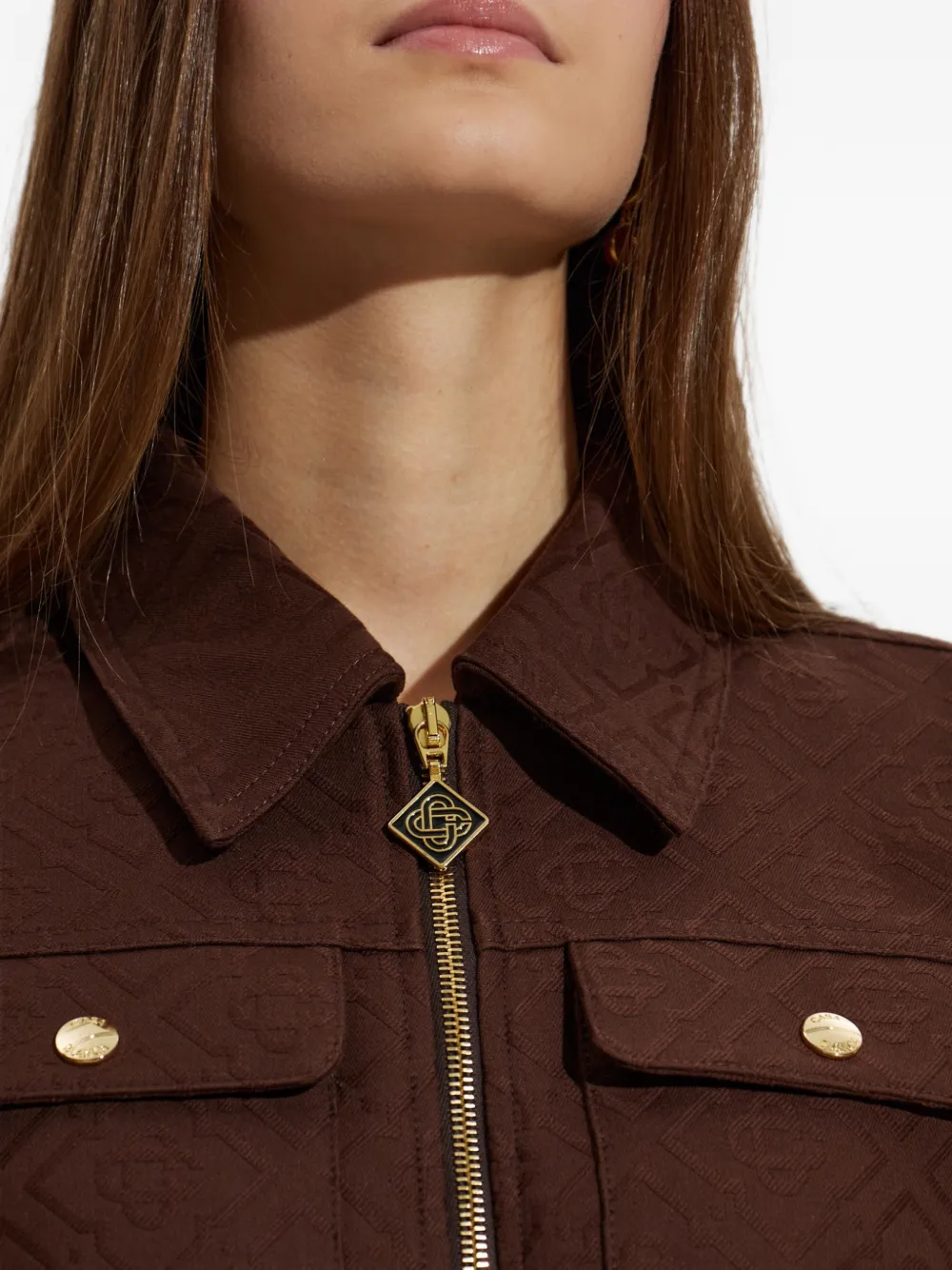 Casablanca Monogram Canvas Midi Dress in Brown, view 5