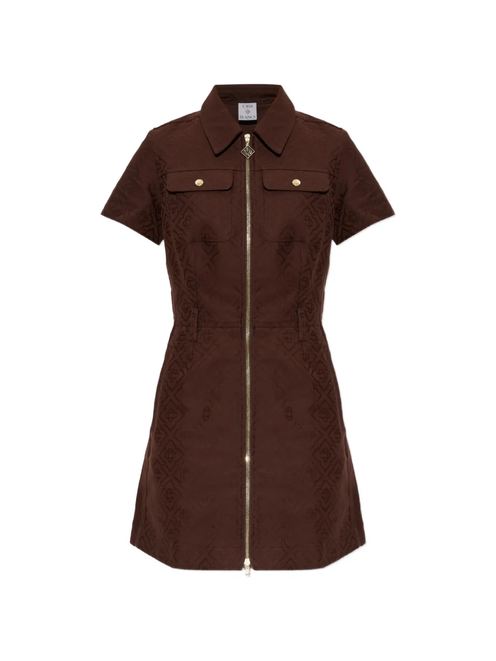 Casablanca monogram-jacquard mini dress - Marrone
