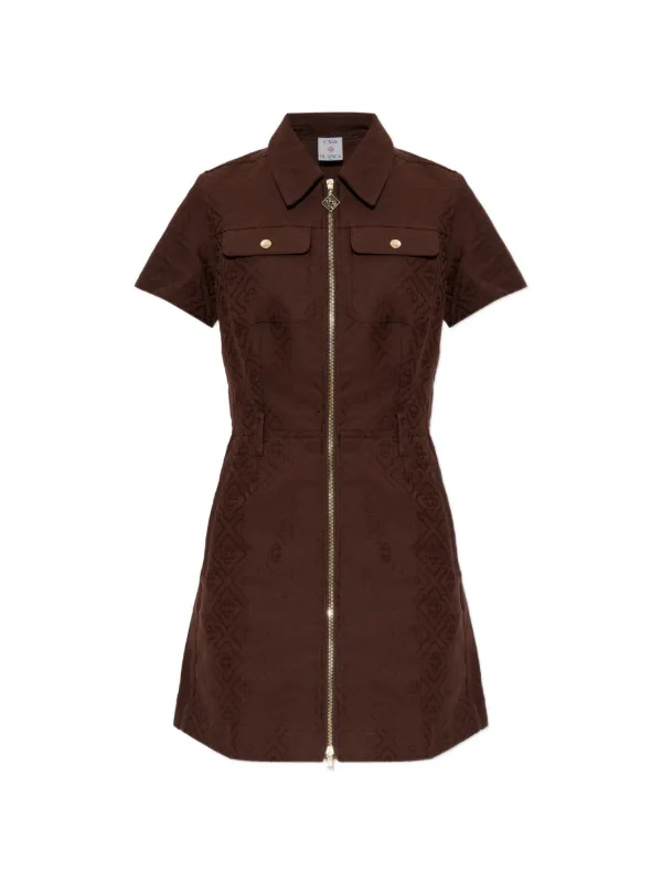 Casablanca Monogram Canvas Midi Dress in Brown
