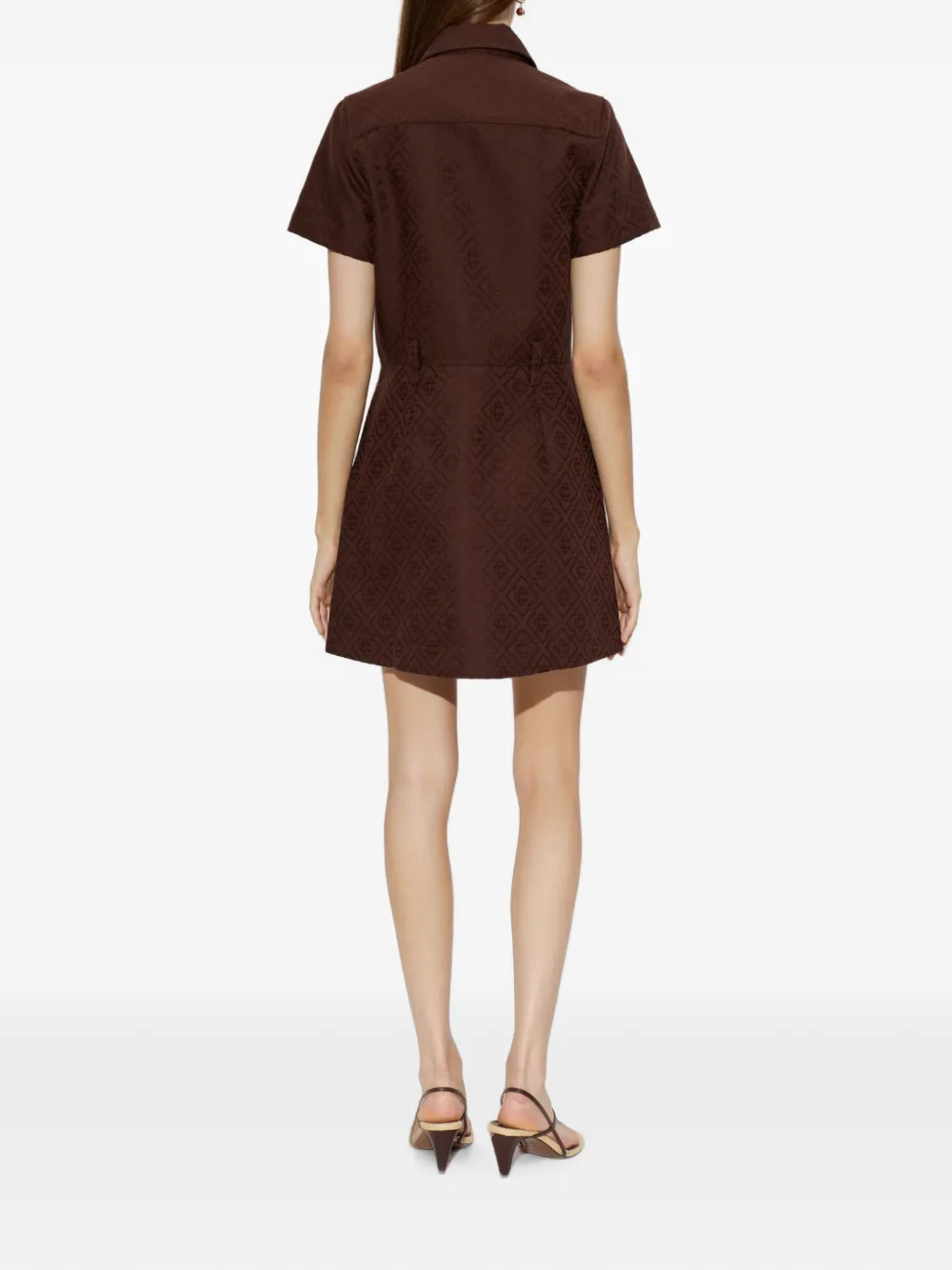 Casablanca Monogram Canvas Midi Dress in Brown, view 4