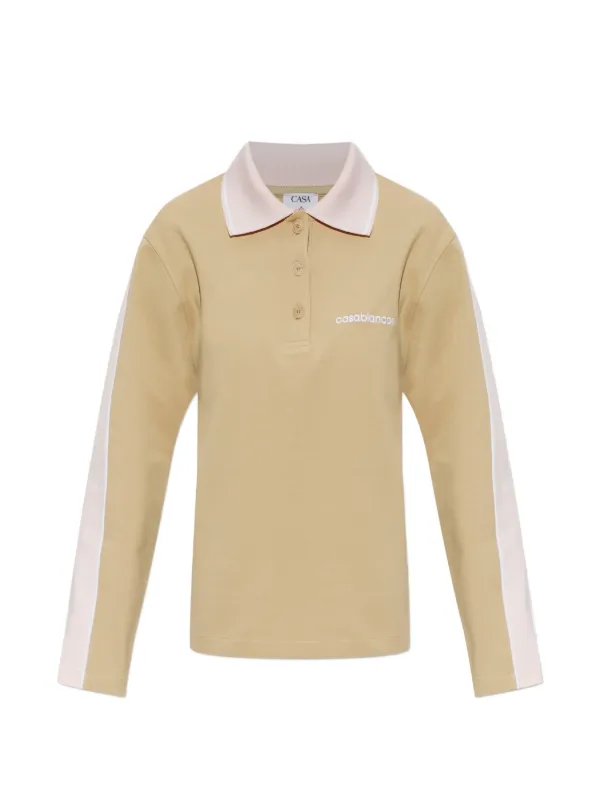 Casablanca Logo-embroidered Long-sleeve Sweater in Neutrals