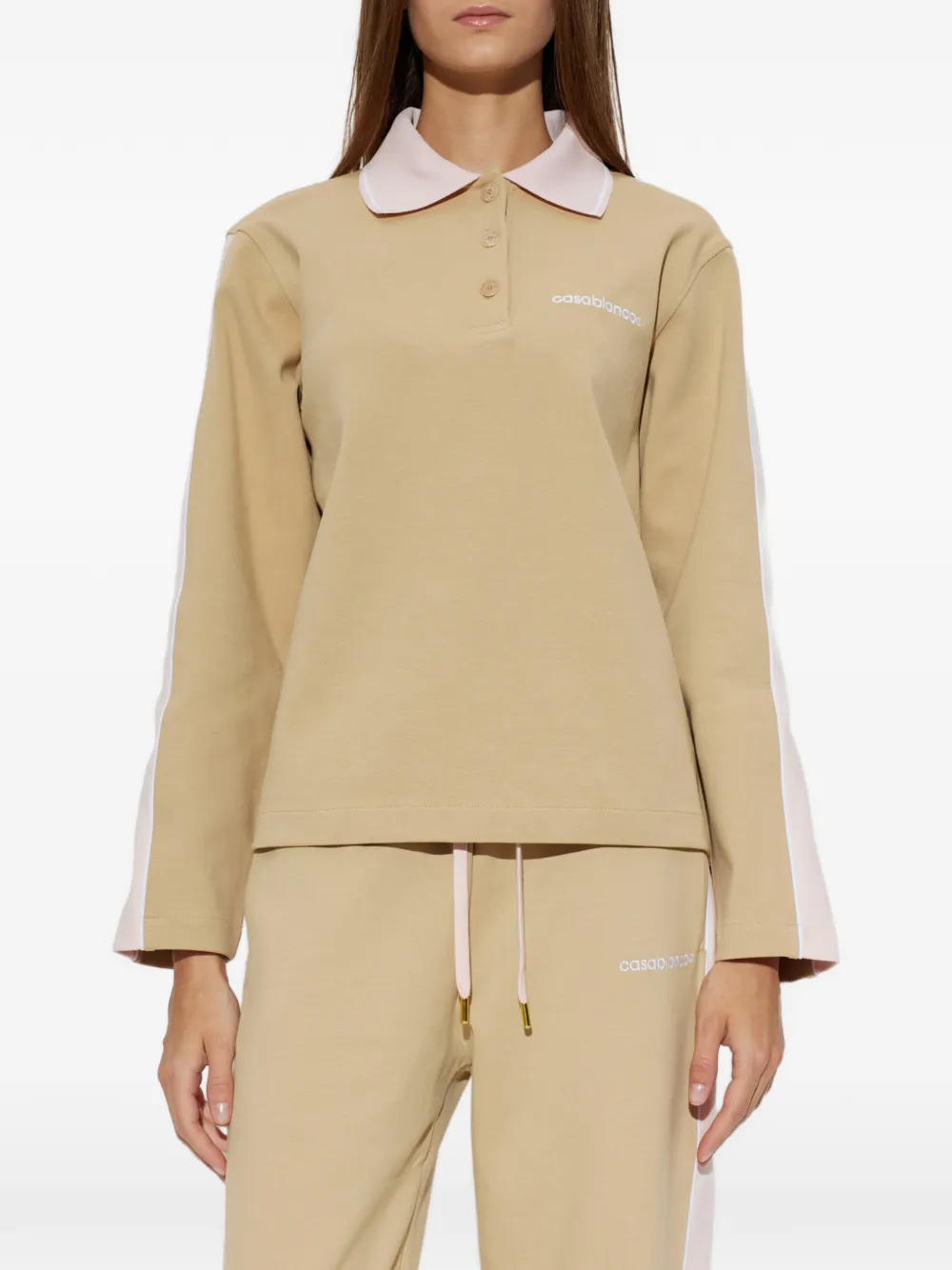Casablanca Sweater met geborduurd logo Beige