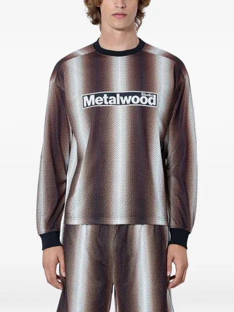 Metalwood Studio playera manga larga con motivo del logo