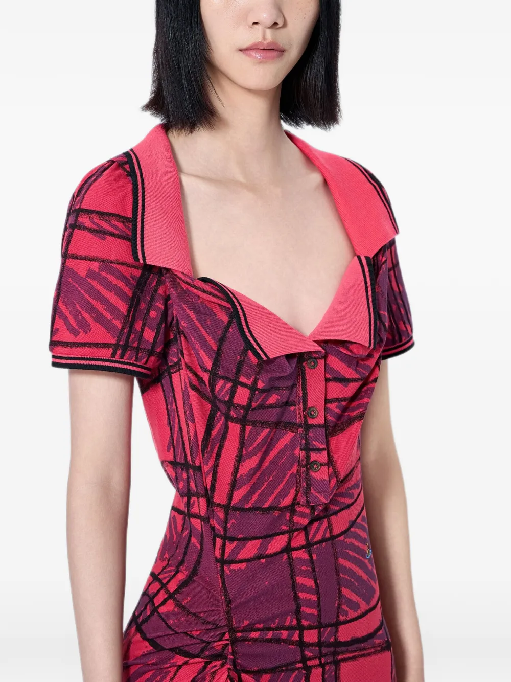 Vivienne Westwood Asymmetrische midi-jurk Rood